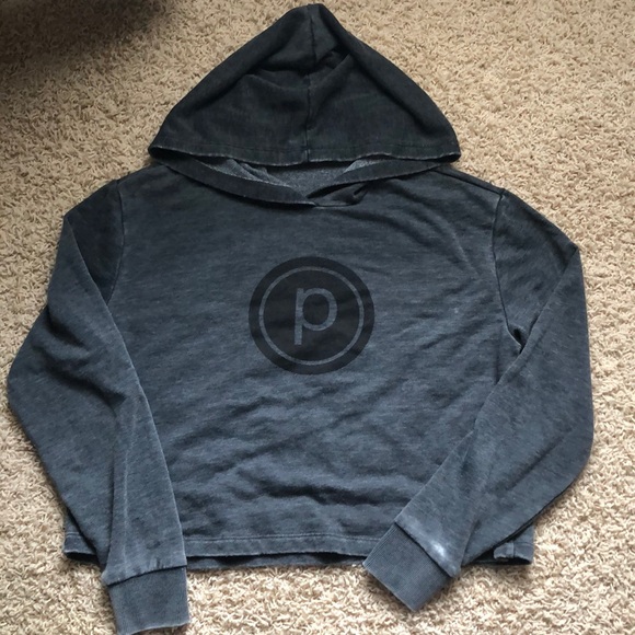 Pure Barre Tops - PB burnout crop hoodie